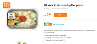 (Prijsfout) AH Voor in de oven kipfilet pesto voor €2,10