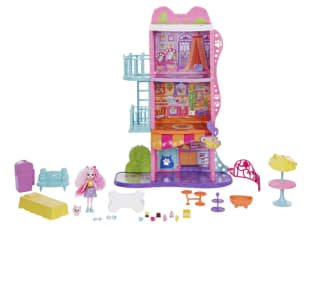 Enchantimals City Tails Apartamento de Palmer Pomeranian y Pommy Casa de muñecas 3 pisos con figura, mascota perrito, muebles y accesorios por 25€