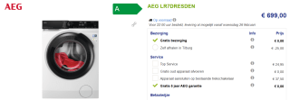 AEG 7000 serie ProSteam LR7DRESDEN wasmachine voor €699 bij Beterwitgoed