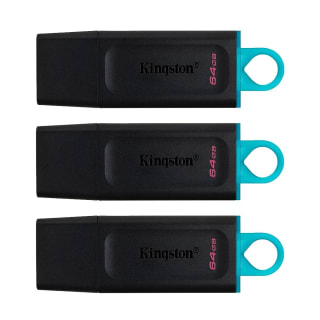 Kit com 3 Pen Drives da Kingston, modelo Exodia de 64GB - R$ 98,99