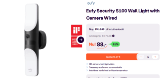 eufy Security S100 Wandlicht met Camera voor €88 bij Ibood