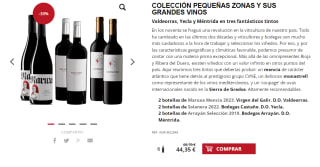 2 botellas de Arrayán Selección 2019. Bodegas Arrayán. D.O. Méntrida. + 2 botellas de Solanera 2022. Bodegas Castaño. D.O. Yecla. + 2 botellas de Maruxa Mencía 2023. Virgen del Galir. D.O. Valdeorras. por 34.35€