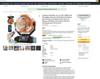 Ventilador Multper con Luz LED 20000 mAh Recargable por solo 29,99€