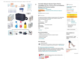 Botiquín de Primeros Auxilios Ferretelix Nylon Marino Cremallera 25cmx16cmx 8cm por solo 3,22€