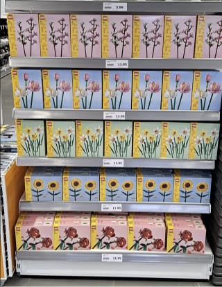 Lego bloemen bij Action voor 11,95 euro