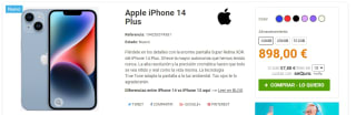 Móvil Apple iPhone 14 Plus de 128GB por 895€