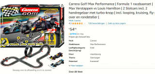 Carrera Go!!! Max Performance, 6.3 M. Max Verstappen en Lewis Hamilton voor €54,99 bij Amazon