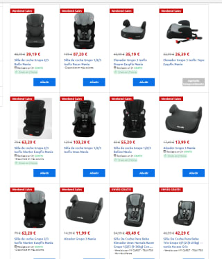 Hasta -20% descuento en sillas coche bebé