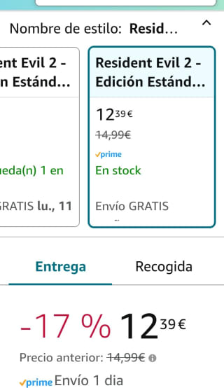 Resident Evil 2 PS4 por 12,39€.