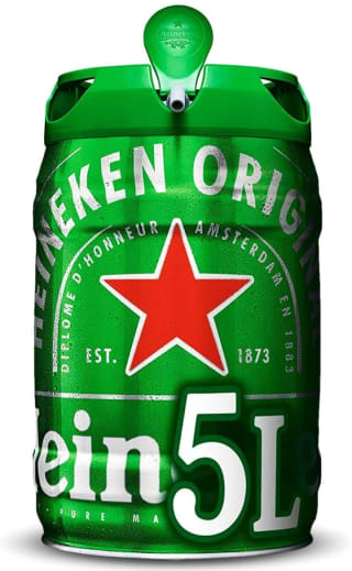 Heineken Cerveza Barril - Paquete de 2 x 5L por 17,95€.