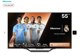Tv MiniLed 55" Hisense 144Hz Full Array 55U7KQ por solo 396,65€