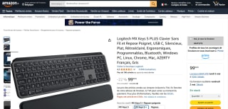 Clavier Logitech MX Keys S Plus Rétroéclairé, Touches Ergonomiques et Programmables, Bluetooth à 99,99€