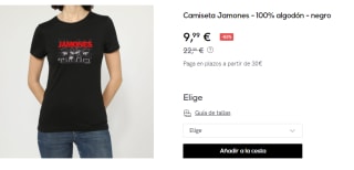 Camiseta para Mujer Kukuxumusu Jamones por 9.99€