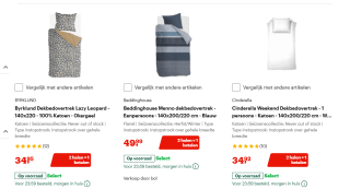 2 halen = 1 betalen op dekbedovertrekken bij Bol