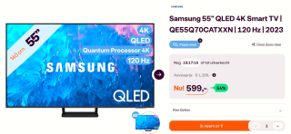 Samsung QE55Q70C - 55 inch - 4K QLED - 2023 voor €599 bij Ibood