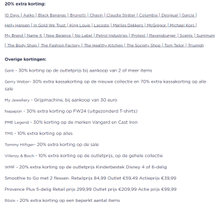 20% extra korting bij deelnemende merken + gratis macarons, stroopwafel en bubbels bij Batavia Stad Lelystad