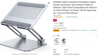 UGREEN Tablet Standaard voor €19,49 bij Amazon NL
