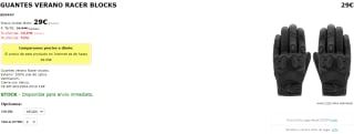 Guantes de Moto de Verano Racer blocks. por 29€