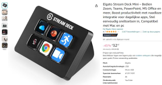 Elgato Stream Deck Mini voor €32,97 bij Amazon NL