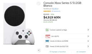 Consola Xbox Series S 512GB a $4,919 en Claro Shop