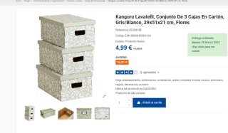 Kanguru Lavatelli, Conjunto De 3 Cajas En Cartón por 4,99€