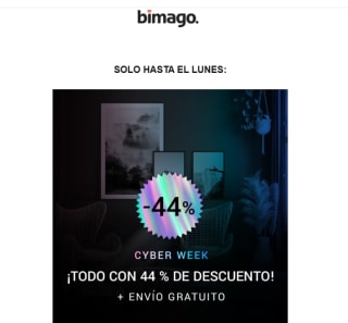 44% de descuento + envío gratis en Bimago