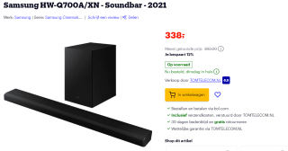 Samsung HW-Q700A/EN soundbar luidspreker voor €338 bij Bol.com
