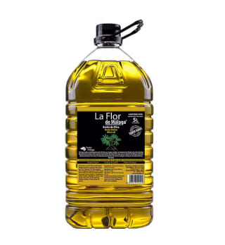 Garrafa Aceite de oliva SUAVE LA FLOR DE MALAGA PET TRANSP. ASA NEGRA 5L por 23,33€