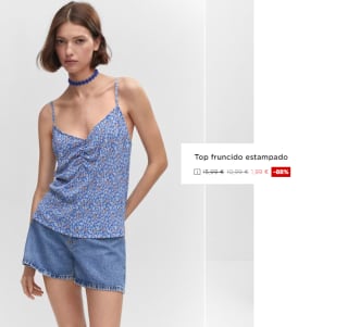 Top fruncido con estampado para Mujer por 1.99€