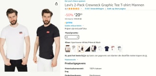 2-pack Levi's Heren Crewneck Graphic shirts voor €20 bij Amazon