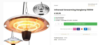 Monzana Infrarood verwarming hanglamp voor €69,95 bij Deubaxxl