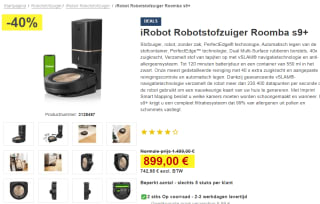 iRobot Robotstofzuiger Roomba s9+ voor €899 bij Proshop
