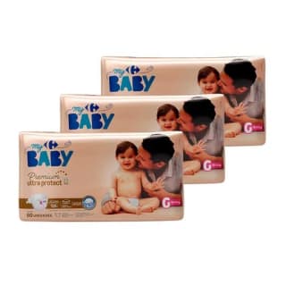 Kit de Fraldas da Carrefour My Baby G de 180 Unid - R$ 88,90