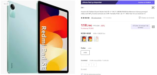 Tablet Xiaomi Redmi Pad SE 4GB/128GB por 119,19€ (cuenta nueva por 107,19€)