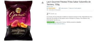 6 Bolsas de Lay's Gourmet Patatas Fritas Sabor Solomillo de Ternera, 150g por 11.74€