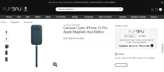 Carcasa de Cuero iPhone 12 Pro Apple MagSafe Azul Báltico por $49.990