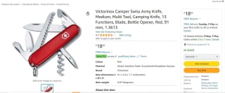 Victorinox Camper Swiss Army Knife - £18.82