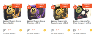 2 pakken Magnum Double Caramel 4x88ml voor €4,99 bij butlon