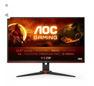 Monitor gaming AOC 24G2SAE/BK 23.8 pulgadas por 116.99€