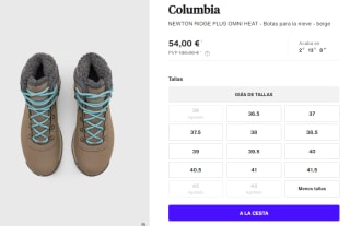 Botas de Senderismo para Mujer Columbia NEWTON RIDGE PLUS OMNI HEAT por 54€