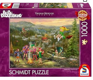 puzzle de 1000 piezas marca Schmidt Spiele Thomas Kinkade, Kiddinx, Bibi Blocksberg, reunión de jóvenes Brujas por 5,70€