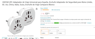 Pack x2 enchufes adaptador para viajes por solo 11.20€
