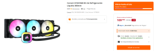 Kit de Refrigeración Líquida 360mm Corsair H150 RGB por 109.9€