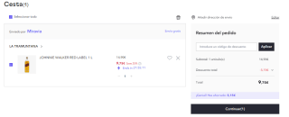 Botella de 1L de Johnnie Walker Red Label Whisky Escocés por 9.75€