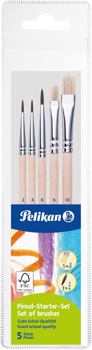 Pelikan Startset penselen PI5/SB, 5 stuks in etui voor €3,04 bij Amazon