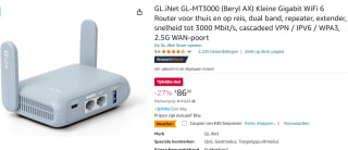 GL.iNet GL-MT3000 (Beryl AX) router voor €46,90 bij Amazon