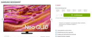 SAMSUNG 65" Neo QLED 4K QN90F Mini LED (2025) voor €1.998 bij Plasmavisie