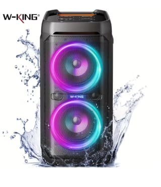 Altavoces Bluetooth W-KING 100W RMS, resistente al agua IPX6, Boombox portátil V5.3 por 132€