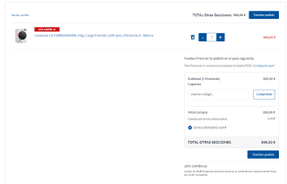 Lavadora LG F2WR5S09A0W, 9 kg, Carga Frontal, 1200 rpm + cupón 59,85€ por 399€