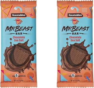2x 60g MrBeast Feastables Seasalt chocolade voor €6,99 bij Amazon